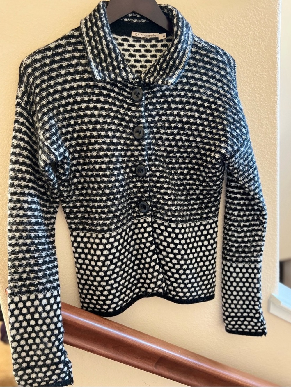 Chiaramente Made in Italy Whimsigoth/Indie Textured Button Up Cardigan-Size M